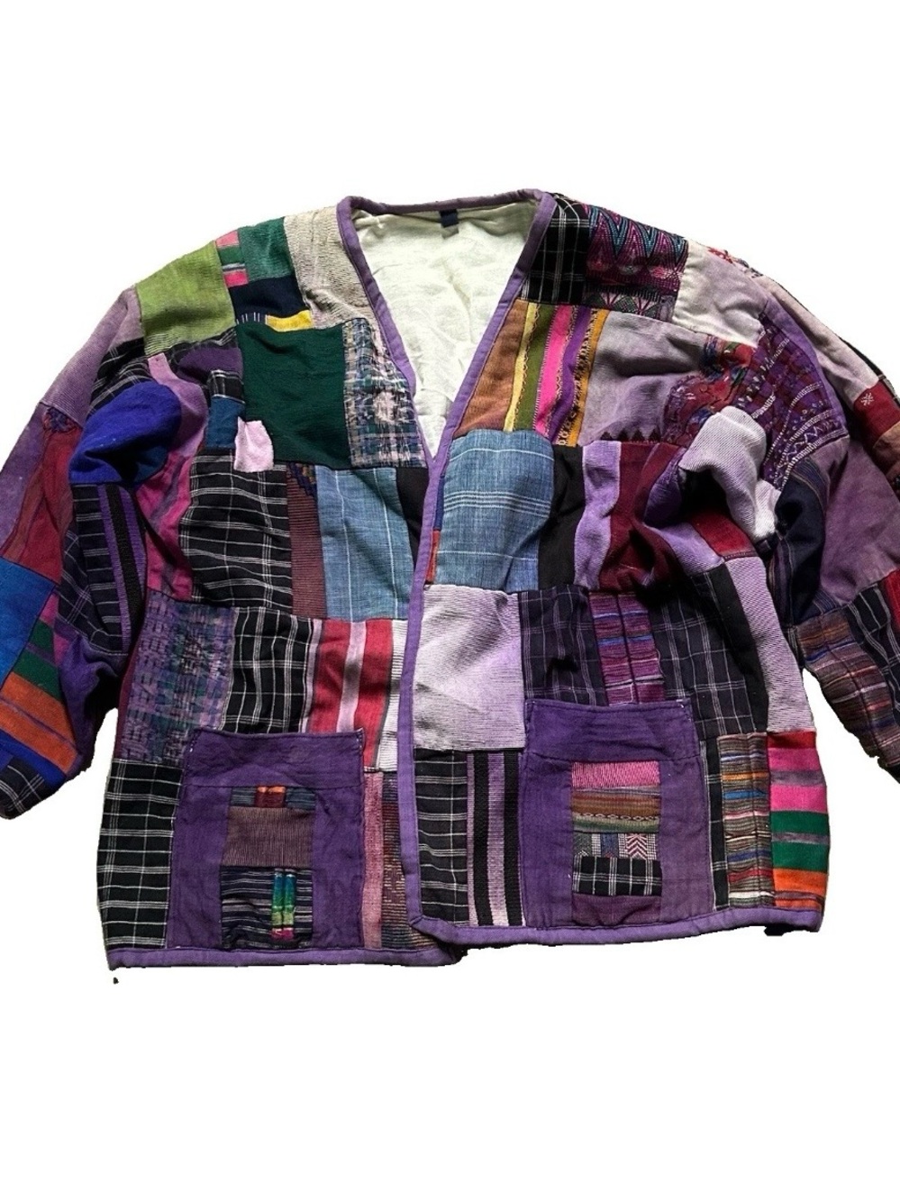 Women’s Multi Color Patchwork Coat One Size